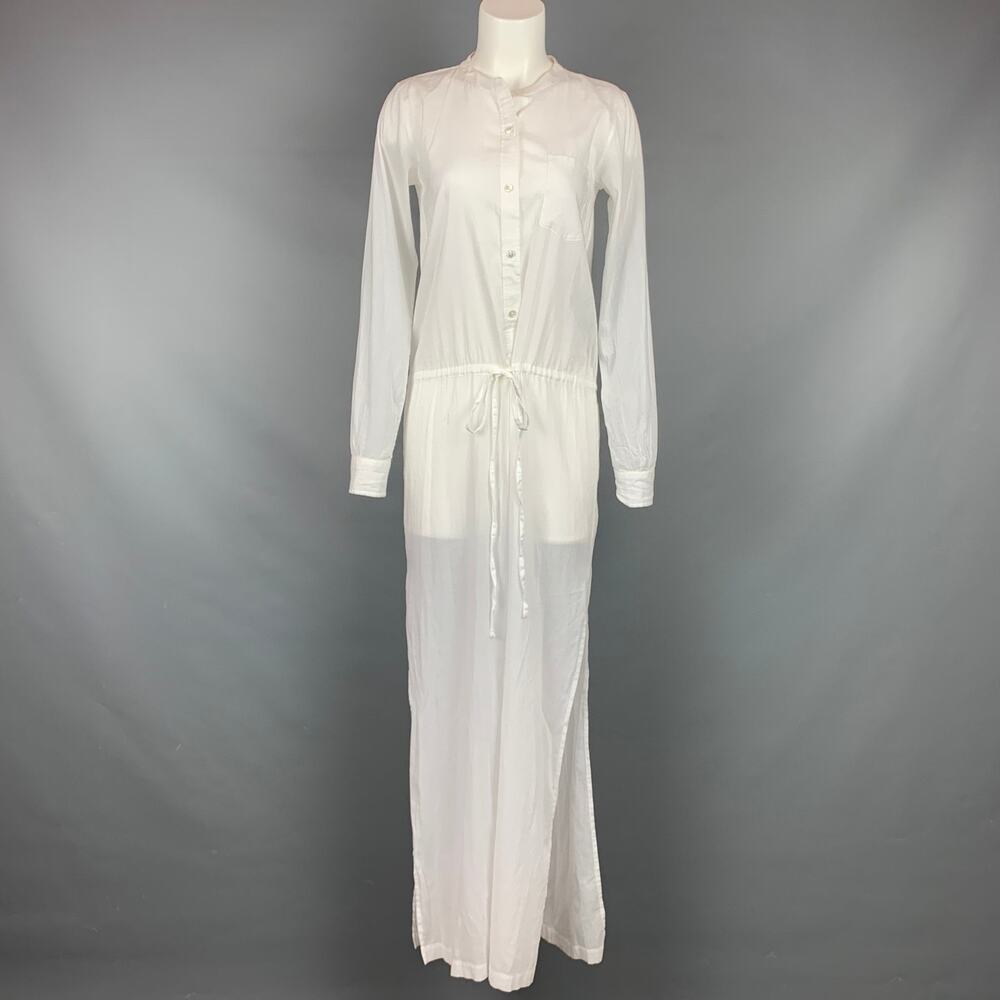 THEORY Size S White Cotton Long Shirt Dress